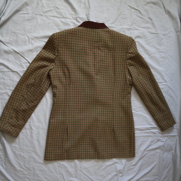 Vintage Brown & Green Plaid Checked Blazer Medium - Picture 11 of 11